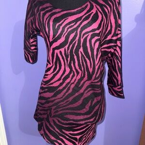 NWOT Pink and Black Zebra Print Women's Asymmetrical Dress